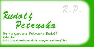 rudolf petruska business card